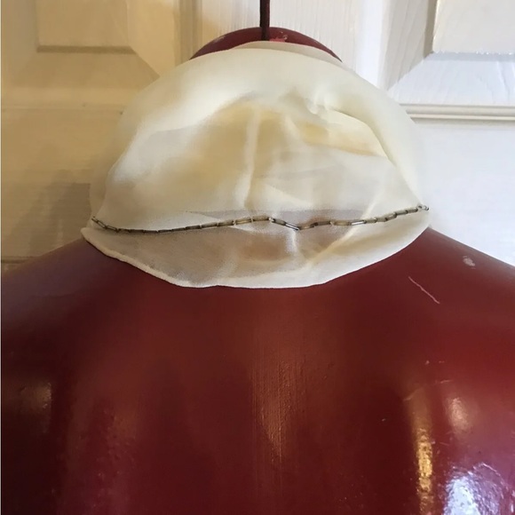 Lauren Ralph Lauren 100% SILK CHIFFON Ivory Cream Scarf Rectangular- 80" x 20" - Picture 10 of 12